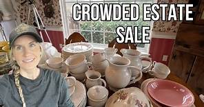 Crowded Estate Sale in a Huge House, Shop with me!