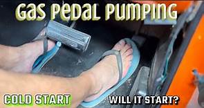 Gas pedal pumping: Will it start, cold start cranking video. ￼