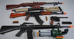 Best AK47 Airsoft Toy Gun - Gatling Nerf Gun -M870 Shot Gun- Shell ejecting C96- Toy Guns Collection