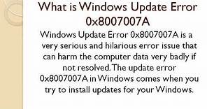 Fix Windows Update Error 0x8007007A