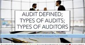 Audit Overview | Audit Defined | Types of Audits | Types of Auditors | Hermosilla, Tiu, Salosagcol