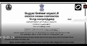 Download Birth Certificate In Chennai Without Registration Number & Validate Digital Signature 2021