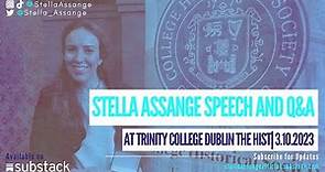 Stella Assange Acceptance Speech at Trinity College The Hist Ceremony full Speech and QA