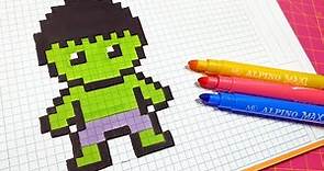 Handmade Pixel Art - How To Draw Hulk #pixelart