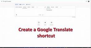 How To Create a Google Translate shortcut