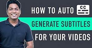 How To Generate Subtitle for Any Video | In just 3 steps