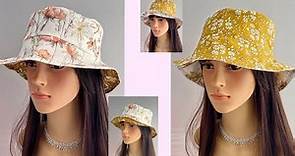 💖 Beautiful Summer bucket hat cutting and sewing | DIY Fabric Hats | Reversible Bucket Hat | Sun Hat