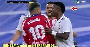 la BRONCA de ANGEL CORREA con VINICIUS JR por la ROJA HOY | REAL MADRID vs ATLETICO