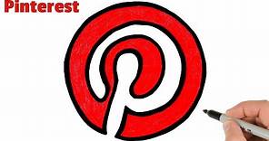 How to Draw Pinterest Logo Easy
