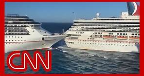 Watch two Carnival cruise ships collide