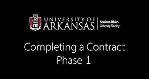University Of Arkansas Housing Contract - Phase 1 2023