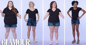 Women Sizes 0 Through 26 Try on the Same Pair of Jean Shorts | Glamour