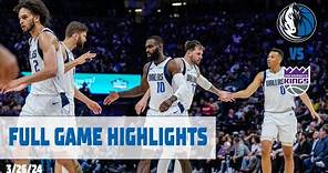 Dallas Mavericks Team Highlights vs. Sacramento Kings | 3/26/24