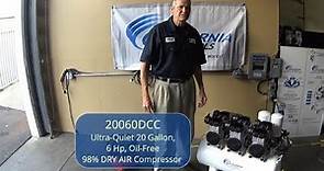 California Air Tools 20060DCC 20-Gal 6 Hp Ultra Quiet Oil Free Air Compressor with 98% Air Dryer
