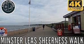 Minster Leas Sheerness Walk 4K - Relaxing Walk Sea Breeze and Waves - Kent UK