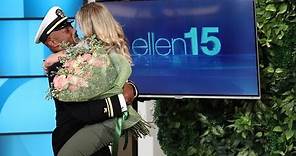 Ellen Reunites Superfan with Her Navy Boyfriend