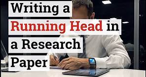 Writing a Running Head in a Research Paper