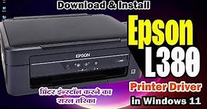 How to Download & Install Epson L380 Printer Driver in Windows 11 - Hindi