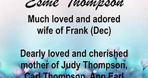 In Loving Memory Of Esme Thompson