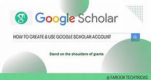How to Create a Google Scholar Account