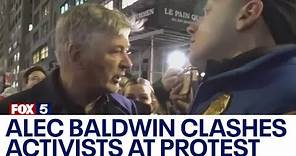 Alec Baldwin clashes with pro-Palestinian activists during NYC protests