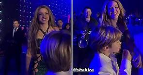 Shakira celebrates after Song of the Year win at Latin Grammys