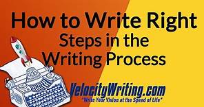 How to Write Right - Steps in the Writing Process