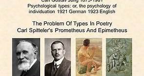 Carl Spitteler's Prometheus And Epimetheus by Carl Gustav Jung 1921, 1923