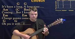 A Change Is Gonna Come (Sam Cooke) Guitar Lesson Chord Chart with Chords/Lyrics - Capo 3rd
