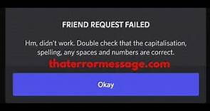 Friend request failed (Discord)