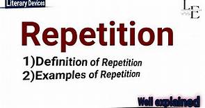 Repetition|Definition|Short& Presice🔥#figureofspeech #literarydevices#repetition