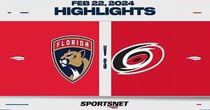 NHL Highlights | Panthers vs. Hurricanes - February 22, 2024