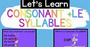 Consonant + le Syllables {Syllable Types}