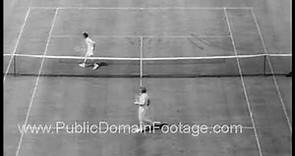 1942 Bobby Riggs vs Don Budge U. S. tennis championships archival footage