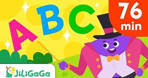 ABC 字母兒歌合集 🎶 | 幼兒英語 | 幼兒英文歌 | 童謠 | 兒歌連播 | ABC Songs | Jiligaga