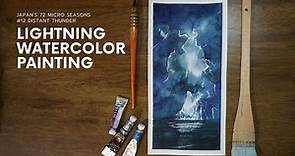 #12 Distant Thunder | LIGHTNING WATERCOLOR PAINTING Demo | Watercolor Painting Time Lapse