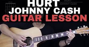 Hurt Guitar Tutorial - Johnny Cash Guitar Lesson 🎸 |Tabs + Easy Chords + Guitar Cover|