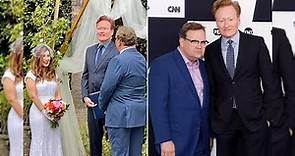 Former sidekick Andy Richter's 'Low-Key House Party' wedding to Jennifer is officiated by Conan...