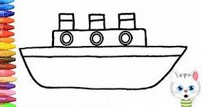 Cómo Dibujar y Colorear barco | Dibujos Para Niños con MiMi | Aprender Colores