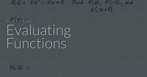 Evaluating Functions | Sophia Learning Tutorials