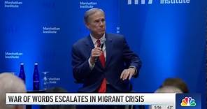 Texas Gov. Greg Abbott visits NYC, says he's not to blame for city's migrant crisis | NBC New York