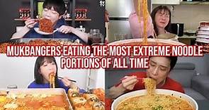 mukbangers eating the most EXTREME noodle portions of all time