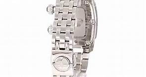 Glam Rock Women's GR72406 Monogram Diamond Accented Dual Time Stainless Steel Watch