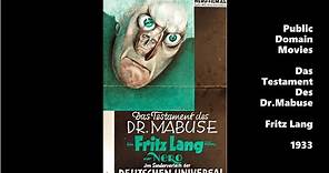 The Testament Of Dr. Mabuse 1933 - Public Domain Movie / Full