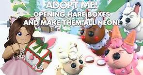 OPENING LOTS of HARE BOXES to make them ALL NEON in Adopt me!
