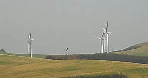 Wind farm with no movement from the blades in Mid Wales