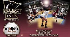 04/08/18 - 2017-18 MN Select Volleyball 15-1’s Skylar Gray (#15) Highlights from Molten Series #5