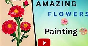 Flower painting tutorial | acrylic painting tutorial | acrylic painting for beginners