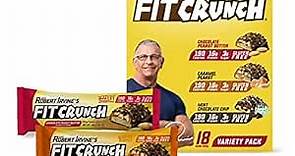 FITCRUNCH Snack Size Protein Bars, Designed by Robert Irvine, 6-Layer Baked Bar, 3g of Sugar, Gluten Free & Soft Cake Core (18 Count, Variety Pack)