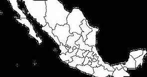 Mapa de México para colorear sin nombres